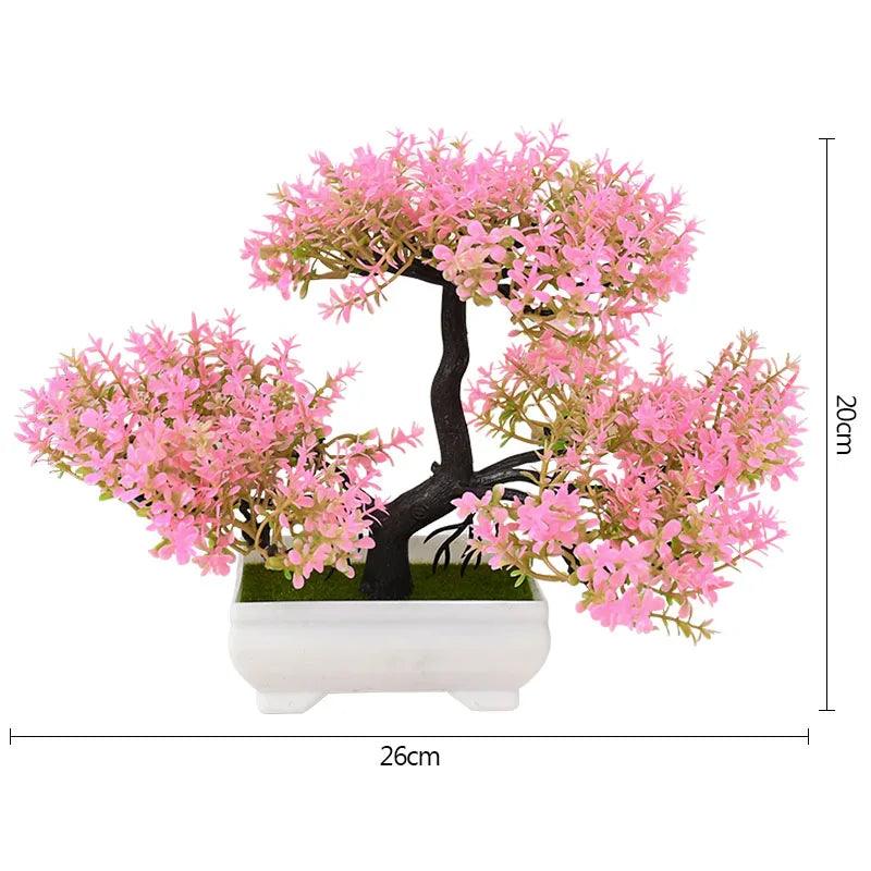 Artificial Plants Bonsai Small Tree Pot Fake Plant Flowers Potted Ornaments For Home Room Table Decoration Hotel Garden Decor - NTKSTORE