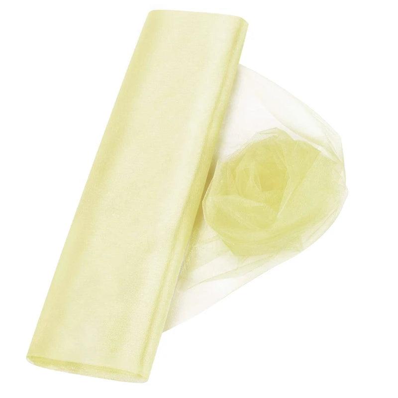 5/10M Sheer Crystal Wedding Tulle Roll Organza Fabric For Wedding Birthday Party Backdrop Decor DIY Wedding Organza Chair Sashes - NTKSTORE