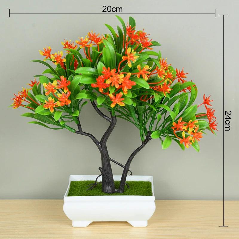 Artificial Plants Bonsai Small Tree Pot Fake Plant Flowers Potted Ornaments For Home Room Table Decoration Hotel Garden Decor - NTKSTORE