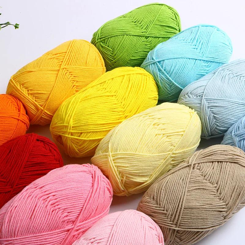 40-50g/Set 4ply Milk Cotton Knitting Yarn Needlework Dyed Lanas For Crochet Craft Sweater Hat Dolls At Low Price - NTKSTORE