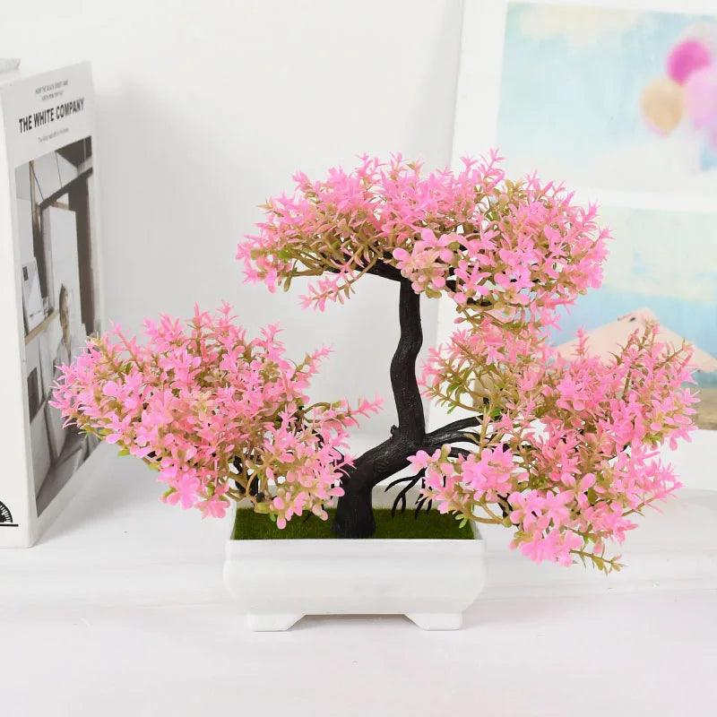 Artificial Plants Bonsai Small Tree Pot Fake Plant Flowers Potted Ornaments For Home Room Table Decoration Hotel Garden Decor - NTKSTORE