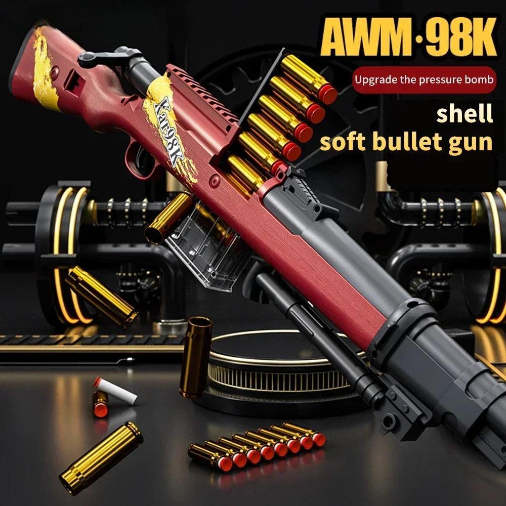 98k AWM Shell Eject Sniper Rifle EVA Soft Bullet Toy Gun - NTKSTORE