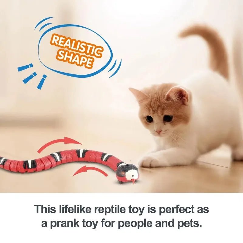 Smart Sensing Cat Toys Interactive Automatic Eletronic Snake Cat Teaser Indoor Play Kitten Toy USB Rechargeable for Cats Kitten - NTKSTORE