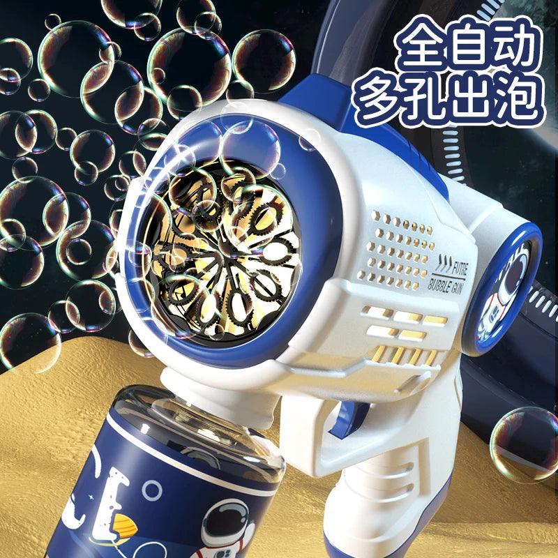 Astronaut Electric Automatic Light Bubble Machine Bubbles Gun Summer Beach Bath Outdoor Game Fantasy Toys for Children Kids Gift - NTKSTORE