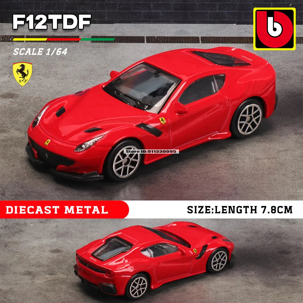 Bburago 1:64 Ferrari series 296 GTB 458 488 F12 ROMA F40 alloy luxury car die-casting car model toy collection gift