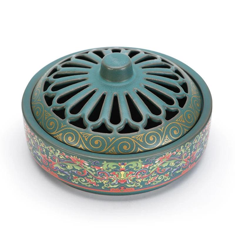 Mosquito incense box with cover incense burner Household ceramic tray incense burner mosquito incense burner decoration - NTKSTORE