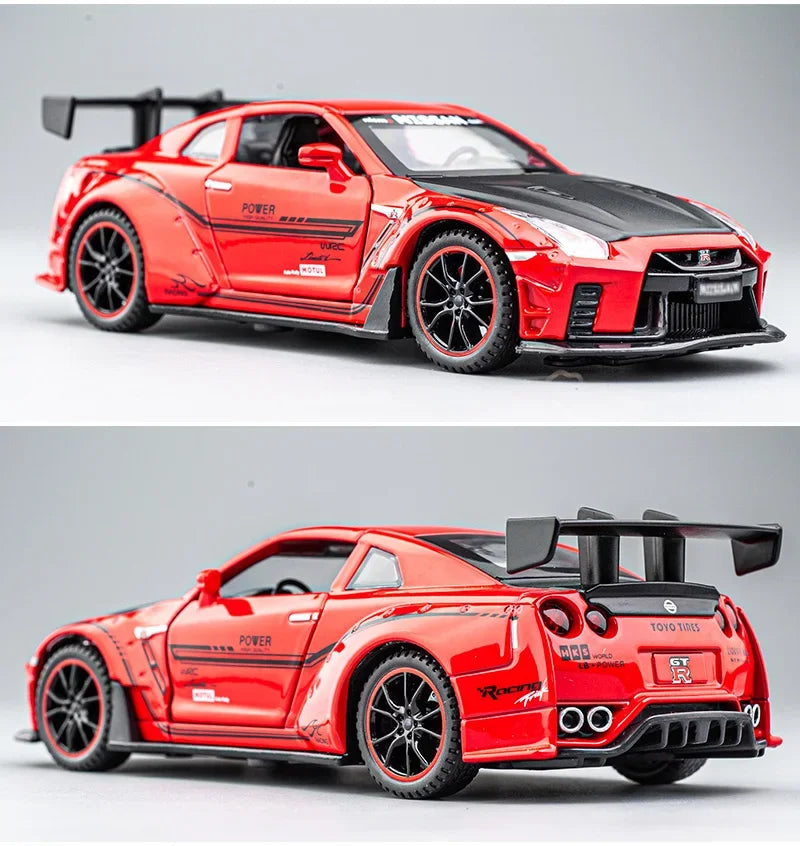 1:32 Nissan GTR R35 Supercar Alloy Car Toy Car Metal Collection Model Car Sound and light Toys For Children
