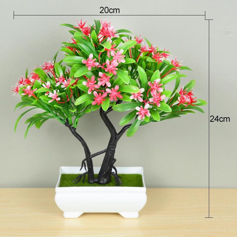 Artificial Plants Bonsai Small Tree Pot Fake Plant Flowers Potted Ornaments For Home Room Table Decoration Hotel Garden Decor - NTKSTORE