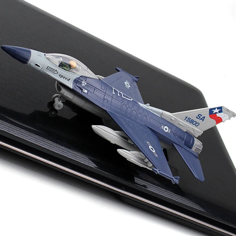 Alloy F16 Fighter model acoustooptic return force aviation military aircraft model Toy Ornament Gift FJ5