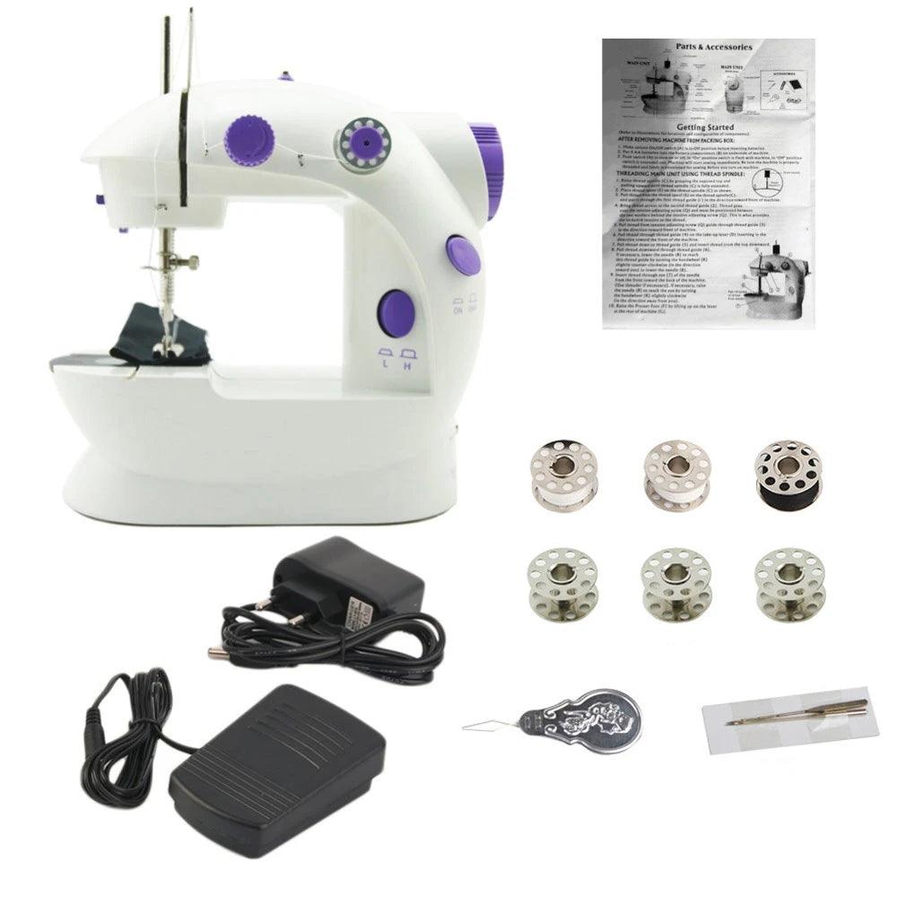 Household 202Mini Sewing Machines Handheld Sewing Machine with Light Cutter Foot Pedal Portable Night Light Sewing Machine - NTKSTORE