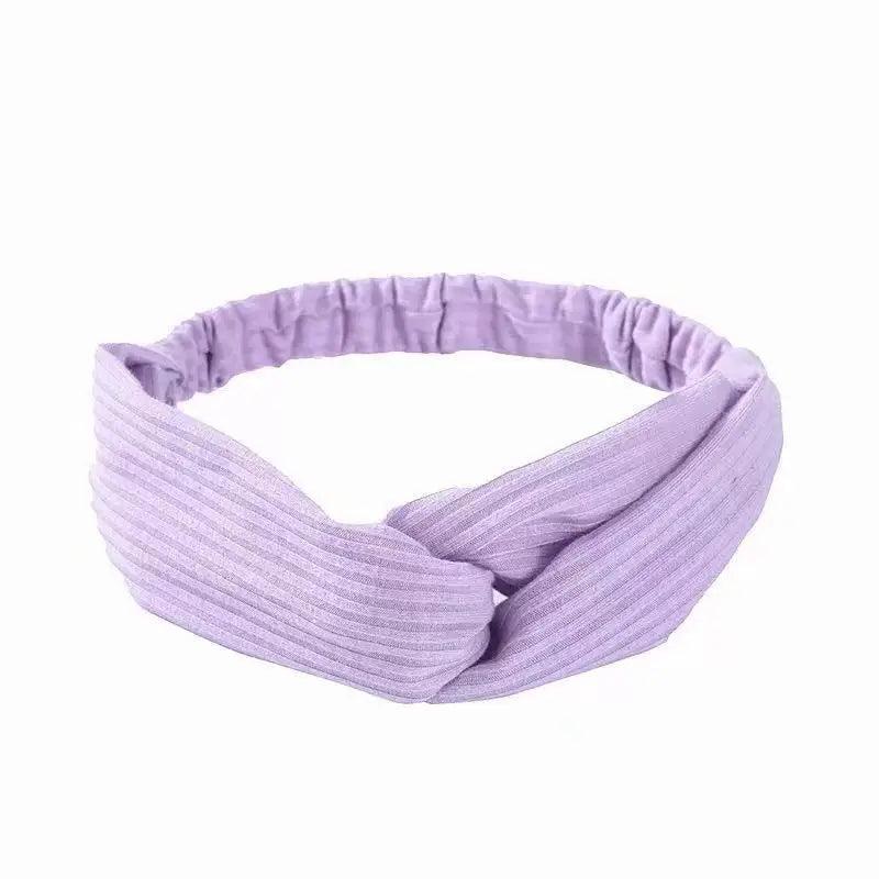 New Boho Women Soft Solid Print Headbands Vintage Cross Knot Elastic Hairbands Turban Bandanas Girls Hair Bands Hair Accessories - NTKSTORE