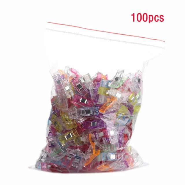 20/50/100PCs Sewing Clips Plastic DIY Crafting Crocheting Knitting Clothing Clips Assorted Colors Craft Securing Quilting Clip - NTKSTORE