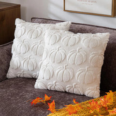 Plush Pumpkin Cushion Cover Halloween Decorative Pillow Cover 45*45cm Living Room Fun Thanksgiving Pillowcase - NTKSTORE