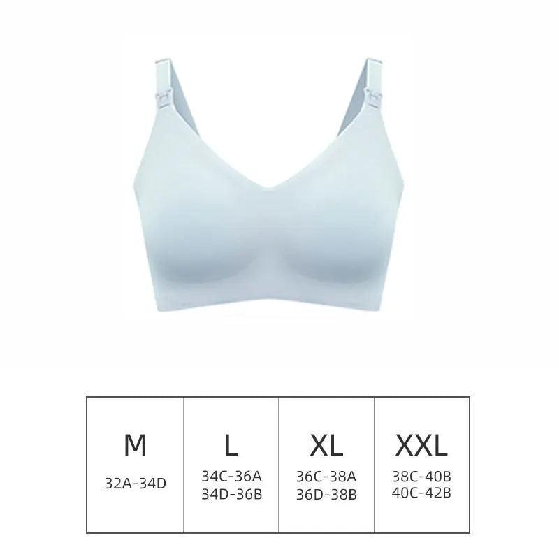 Ultra Thin Laser Cutting Ladies Feeding Bra Seamless Removable Padded Breastfeeding Bras Plus Size Push Up Maternity Support Bra - NTKSTORE