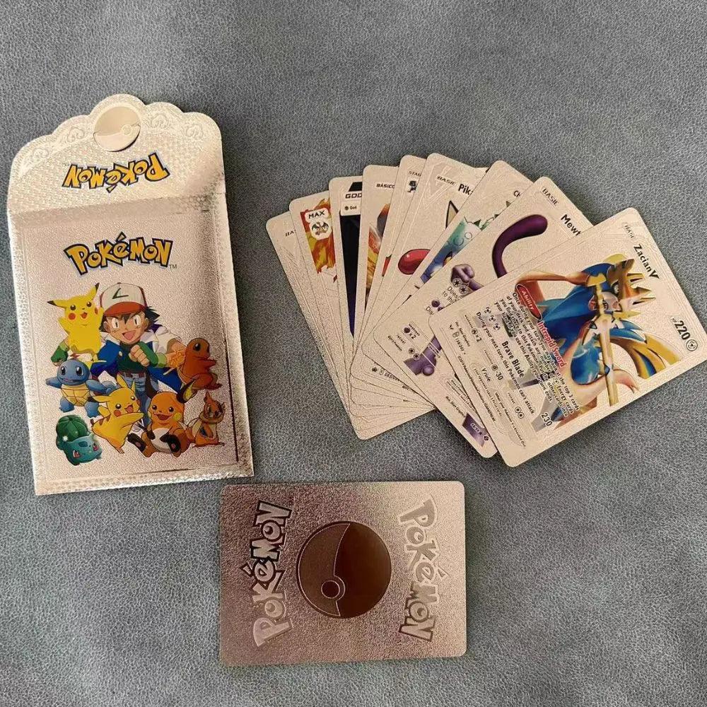 10Pcs Pokemon Cards German Spanish French English Vmax GX Color Energy Card Pikachu Rare Collection Battle Trainer Boys Gift - NTKSTORE