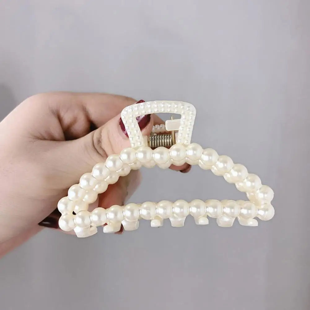 Hair Claw Clip Beautiful Fashion Women Large Hair Grip Imitation Pearl Hair Clamp - NTKSTORE