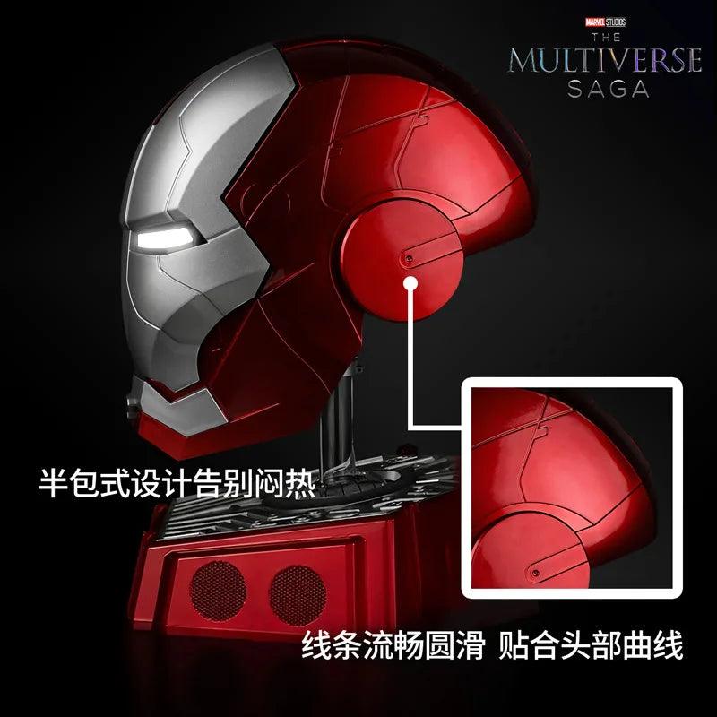 Hot 60cm Iron Man 1:1 Cosplay Helmet Marvel Avengers Light Led Ironman Mask Action Figure Model Toy Child Adult Christmas Gift - NTKSTORE