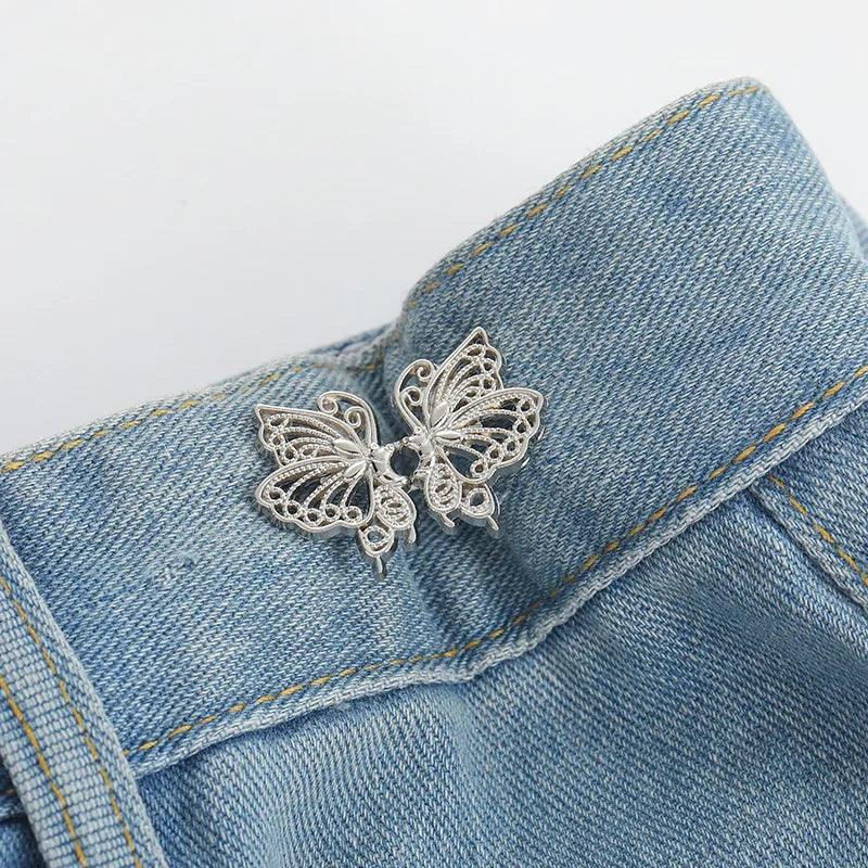 1Pcs Adjustable Clips for Pants Fastener Pants Pin Retractable Button Loose Button for Waist for Jeans Perfect Fit Reduce Waist - NTKSTORE