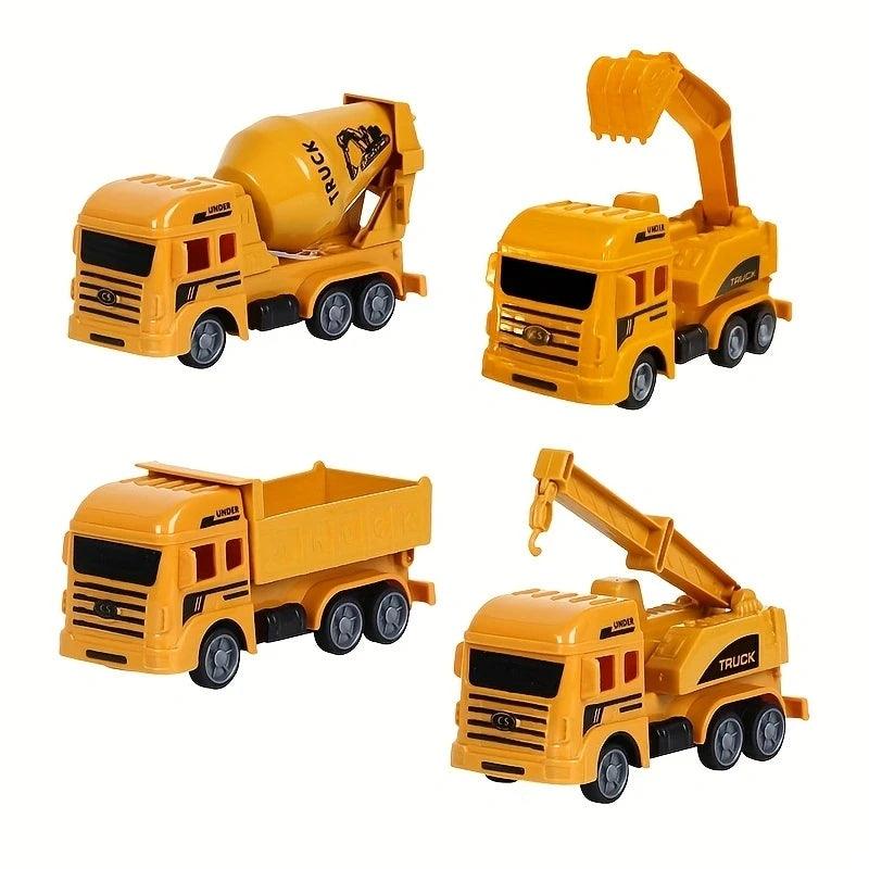 Engineering Vehicle Toys Plastic Construction Excavator Tractor Dump Fire Truck Bulldozer Models Kids Boys Mini Gifts - NTKSTORE