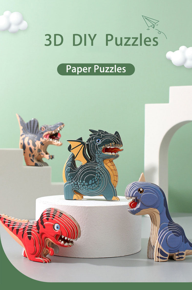 Animal 3D Paper Puzzle For Kids Educational Montessori Toys Funny DIY Manual Assembly Three-dimensional Model Toy For Boy Girl - NTKSTORE