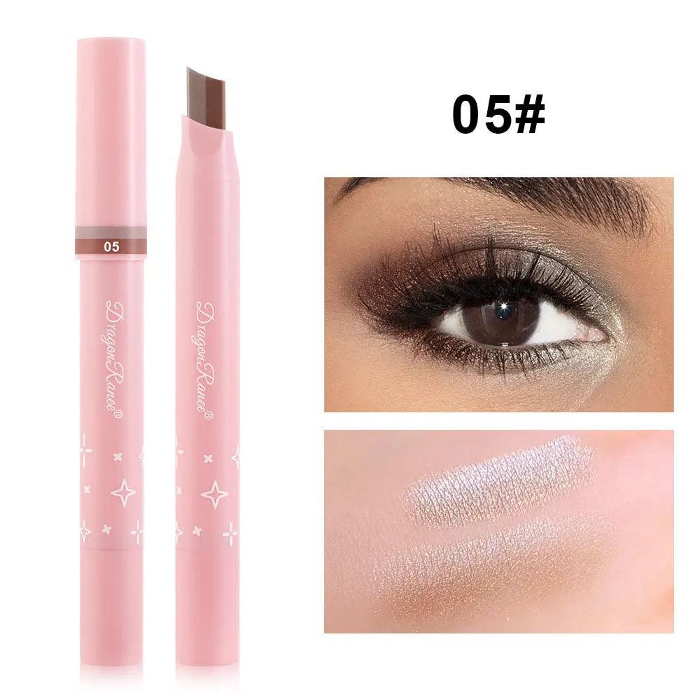 Dragon Ranee Pearl Glitter Two Color Gradient Eye Shadow Stick Three Dimensional Natural One Touch Molding Lazy Cosmetics Makeup - NTKSTORE