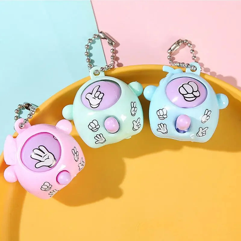 1/10Pcs Fun Rock-Paper-Scissors Key Chain for Kids, Pendant mini Toys Children's game interactive props Funny Gift