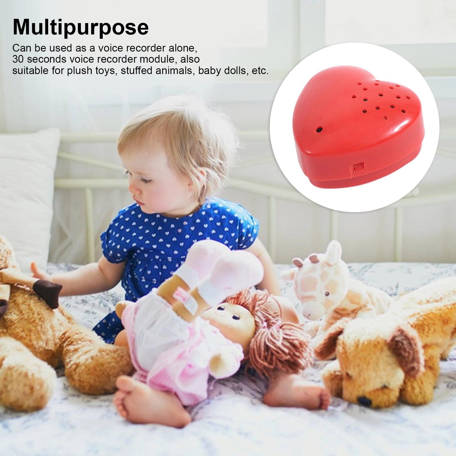 Heart Shaped Voice Recorder Programmable Sound Button 30 Seconds Recording Mini Recorder For Plush Toy Stuffed Animals Doll - NTKSTORE