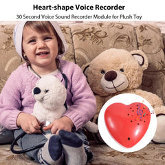 Heart Shaped Voice Recorder Programmable Sound Button 30 Seconds Recording Mini Recorder For Plush Toy Stuffed Animals Doll - NTKSTORE