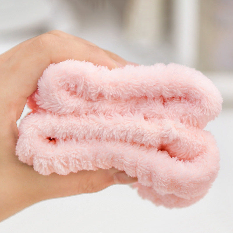 2Pcs Wristband for Yoga Washing Face Soft Flannel Wrist Strap Reusable Makeup Towel Wrist Velvet Towel Girls Elastic Face Wash - NTKSTORE