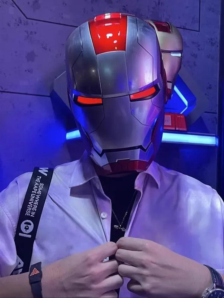 Iron Man Hot Toys Mk5 Autoking 1/1helmet Remote And Voice Control Iron Man Automatic Helmet Mask With Led Light Boy Gift Present - NTKSTORE