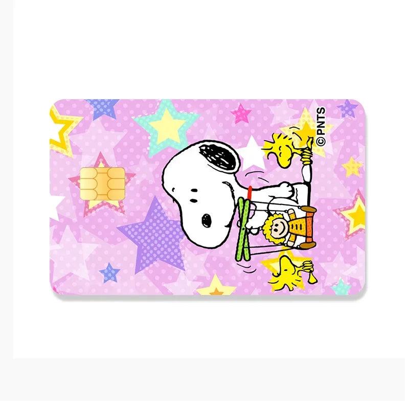 Snoopy Credit Card Debit Card Stickers DIY Anime Cartoon Waterproof Melody Poker Stickers Film Tape Skins Small Stacks - NTKSTORE