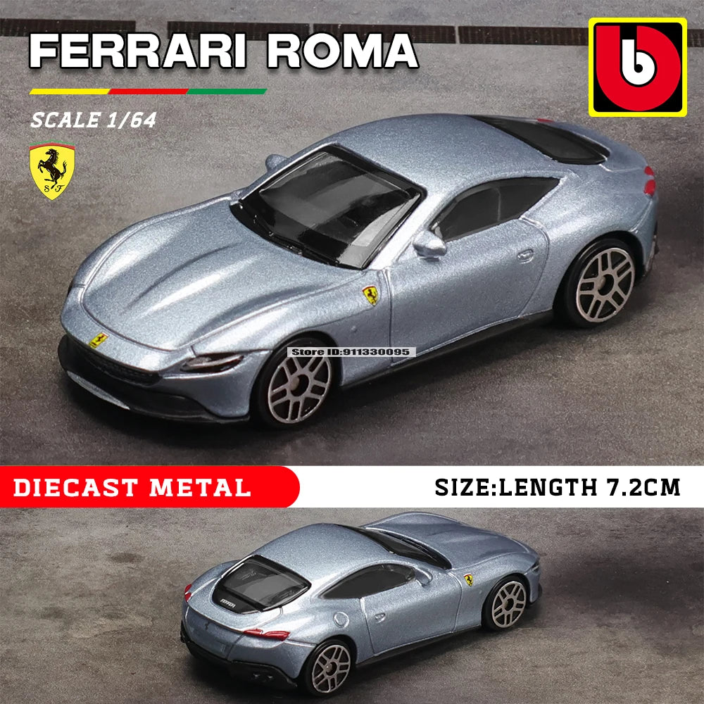 Bburago 1:64 Ferrari series 296 GTB 458 488 F12 ROMA F40 alloy luxury car die-casting car model toy collection gift