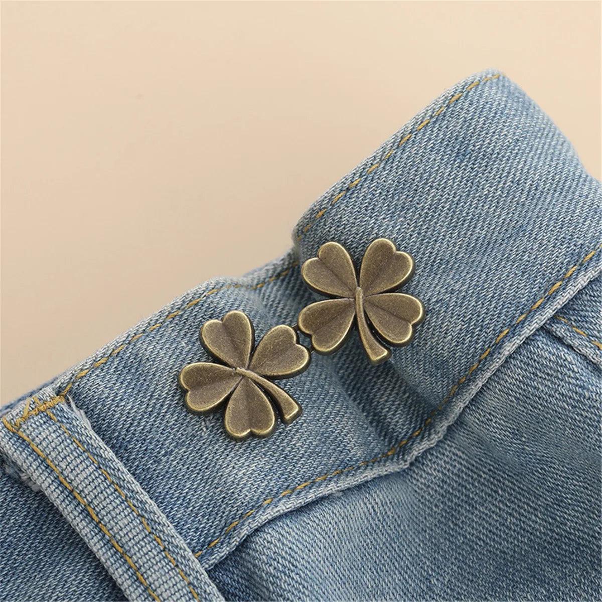 1Pcs Adjustable Clips for Pants Fastener Pants Pin Retractable Button Loose Button for Waist for Jeans Perfect Fit Reduce Waist - NTKSTORE