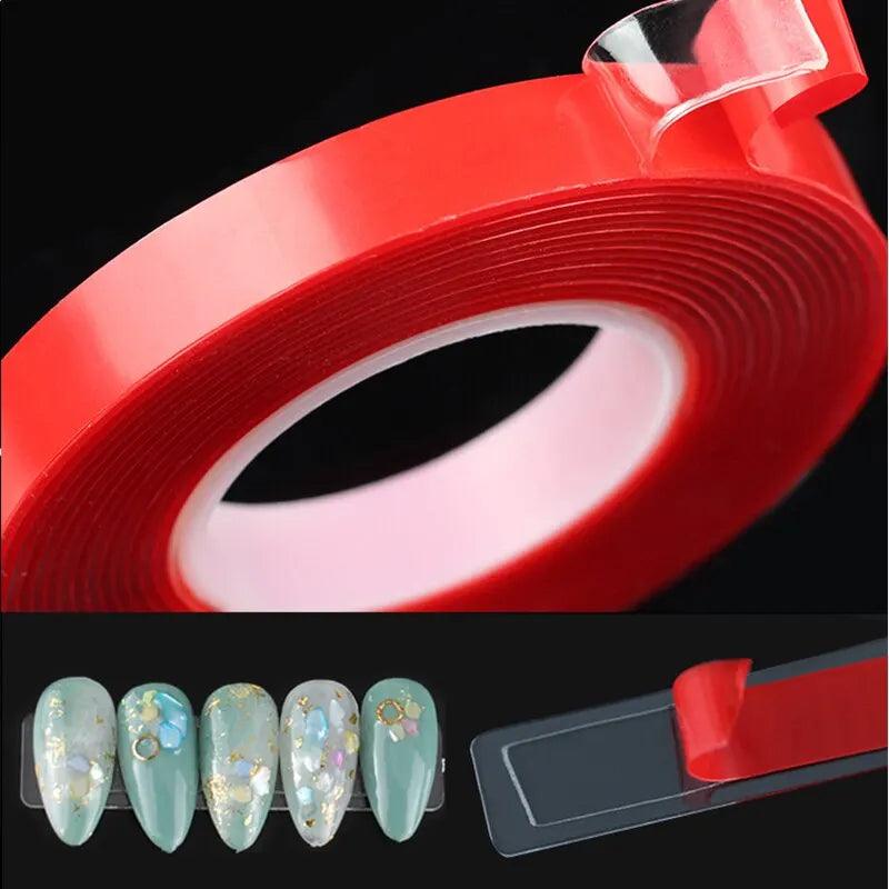 2pc Ultra Thin Transparent Red Film Double Sided Tape With HighTemperature Resistance No Marks Waterproof Adhesion Strong Adhes - NTKSTORE