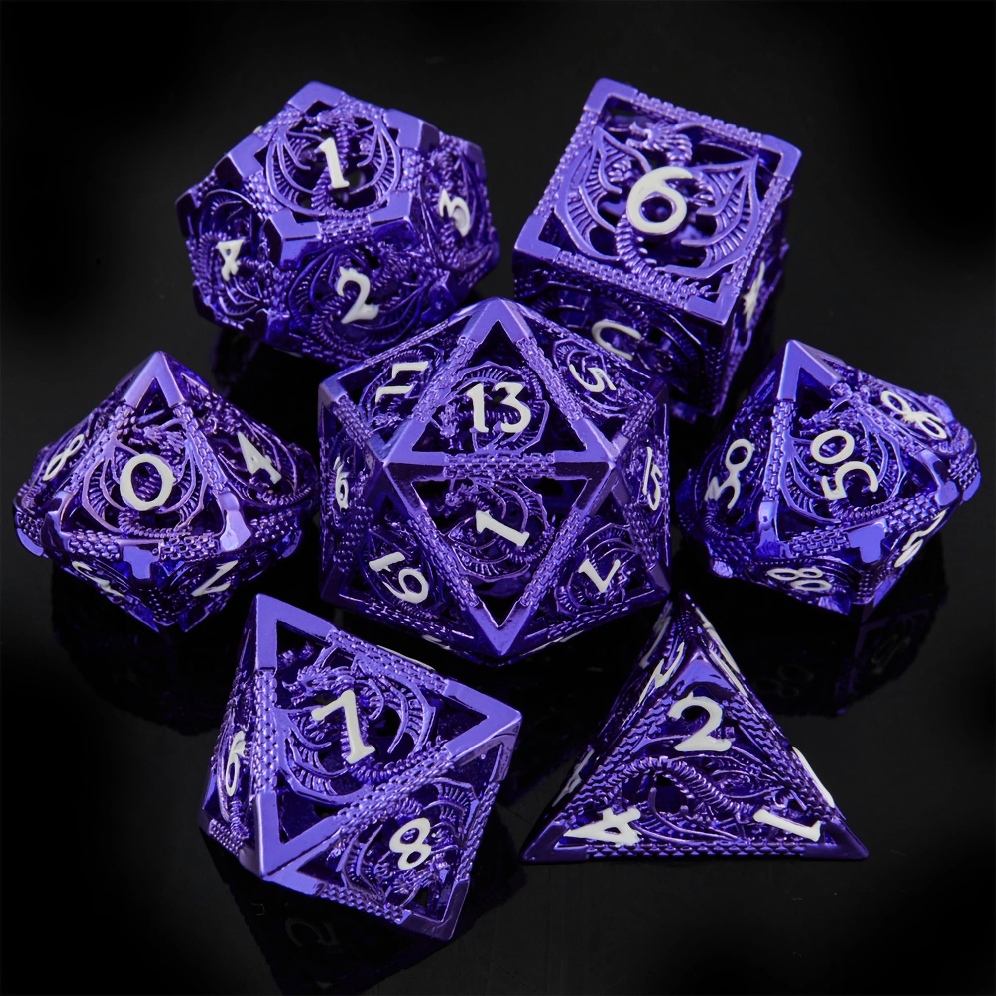 7-piece Semi Sharp DND Dice Set Suitable for Board Games, Halloween, Thanksgiving, Christmas, Gifts, Parties, and Collections - NTKSTORE