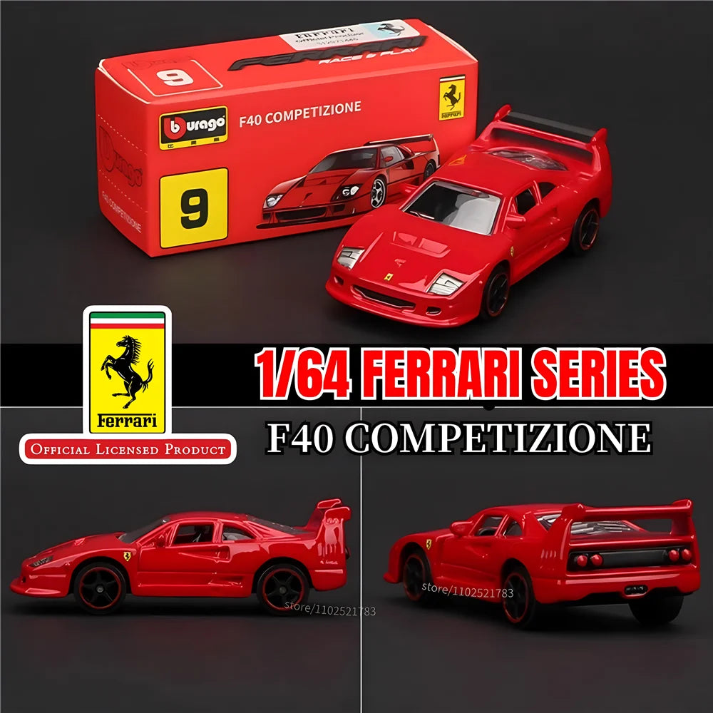 Bburago 1:64 Ferrari SF90 Stradale Replica Car Model, Scale F40 F50 458 488 Enzo Laferrari Diecast Miniature Art Kid Boy Toy - NTKSTORE