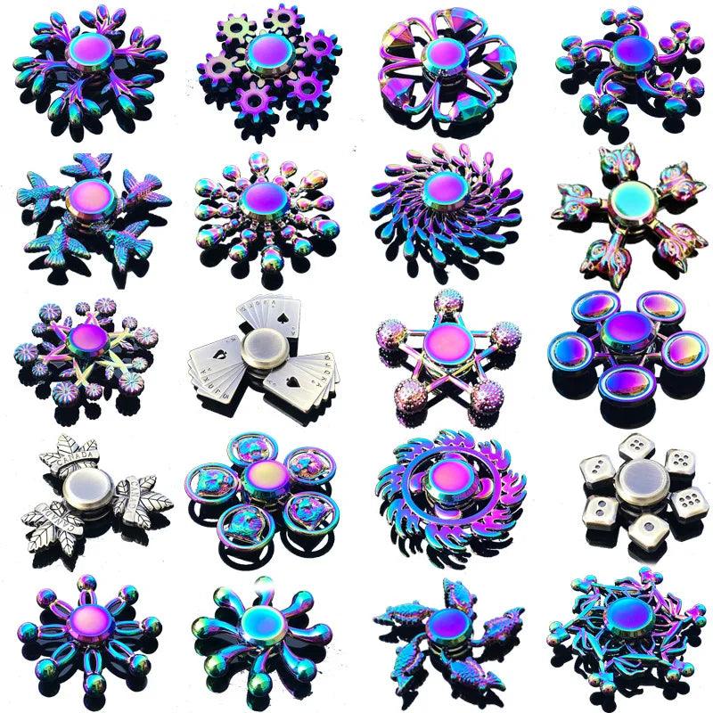 Rainbow Fidget Metal Spinner Colorful Finger Spinners High Speed Hand Spinners Fidget Toys for Stress Anxiety Relief for Adults - NTKSTORE