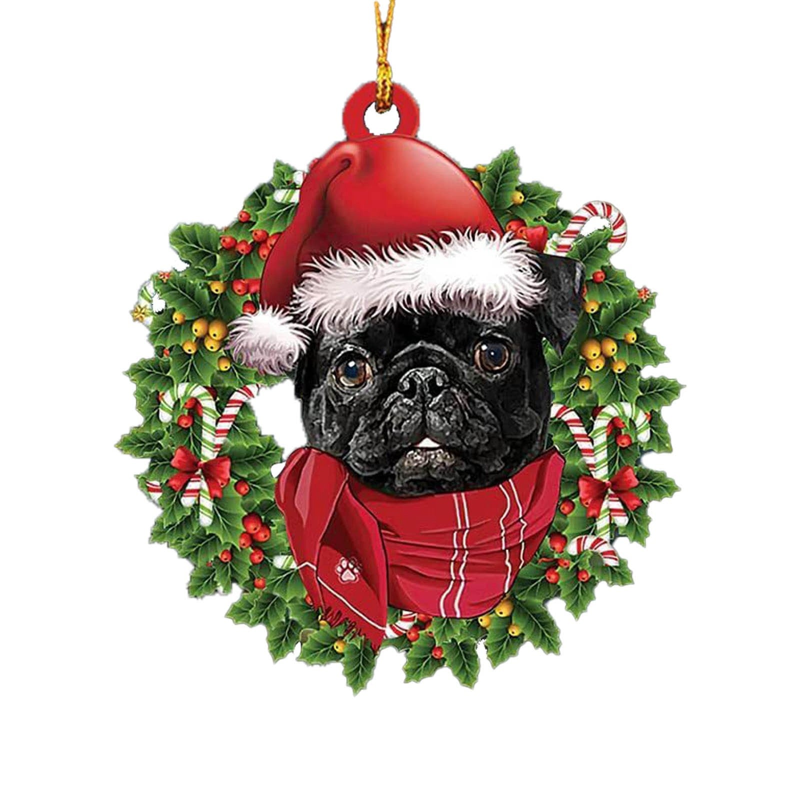 2023 Christmas Tree Pendant Cute Puppy Resin Acrylic New Room Xmas Gift Decoration Ornament Festive Dog Year Supplies Party Toys