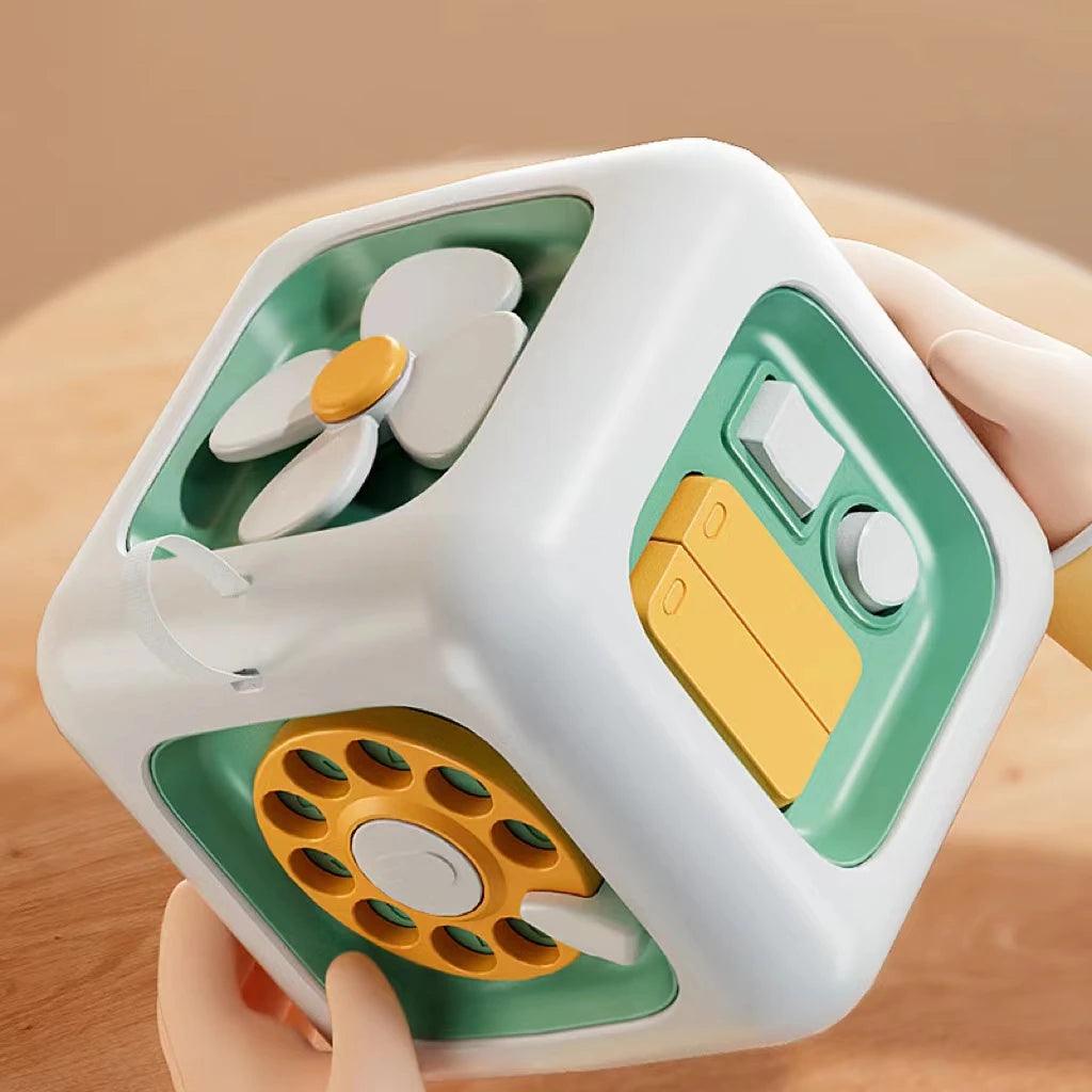 6 in 1 Montessori Educational Toys Sensory Busy Board Baby Practice Skills Drawer Cube Fidget Educational Toys for Girl Boy - NTKSTORE