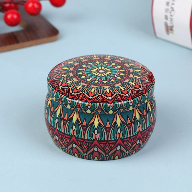 Vintage Candle Tin Can Candy Cookie Storage Box Dry Spice Storage Jar Suitable DIY Candle Cosmetic Ointment Making Christmas