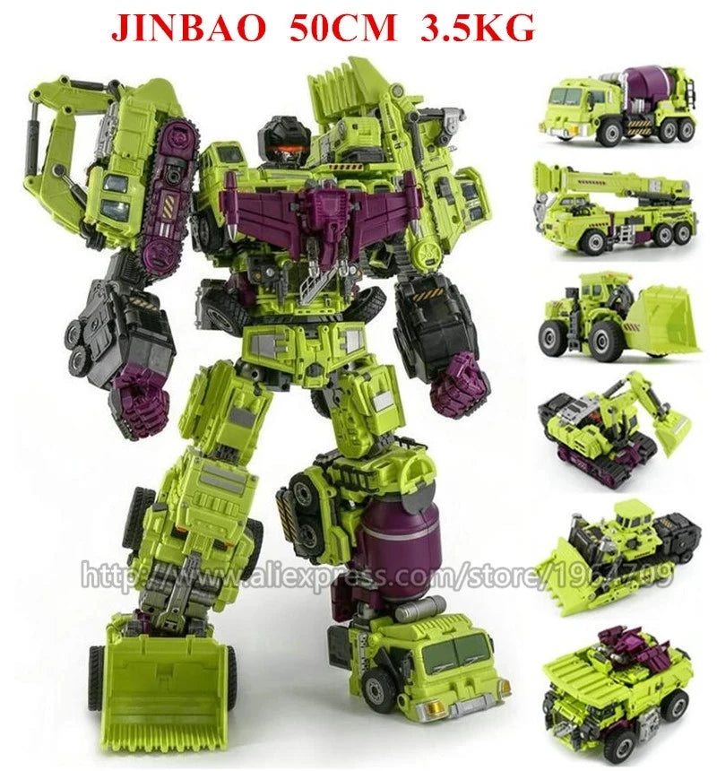 Jinbao 5 In 1 45 cm Big Transformation Predaking Toys Anime Devastator KO G1 Robot Action Figure Model Boy Children Kid Gift - NTKSTORE