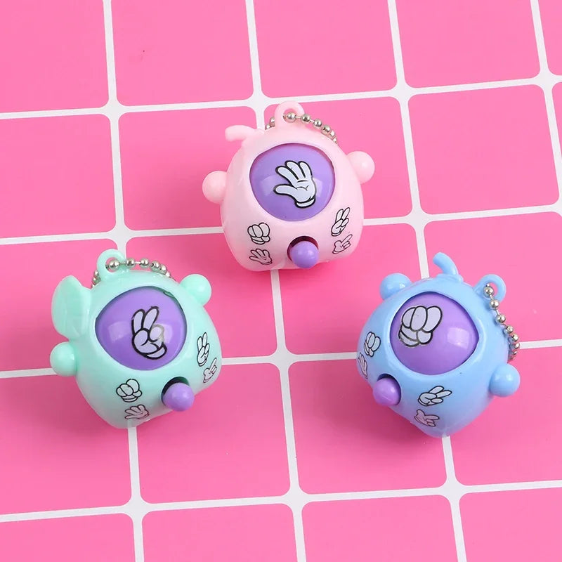 1/10Pcs Fun Rock-Paper-Scissors Key Chain for Kids, Pendant mini Toys Children's game interactive props Funny Gift