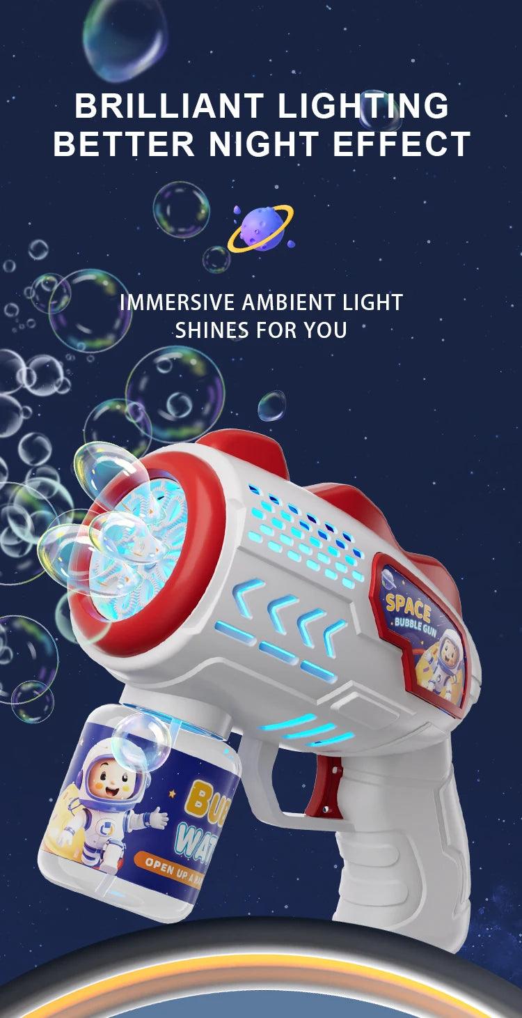 Astronaut Electric Bubble Gun Kids Toy Bubbles Machine Automatic Soap Blower with Light Summer Outdoor Party Games Children Gift - NTKSTORE