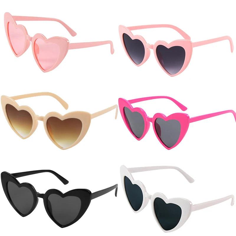 Heart Shaped Sunglasses for Women Retro Cat Eye Sunglasses Wedding Engagement Decoration Shopping Traveling Party Accessories - NTKSTORE