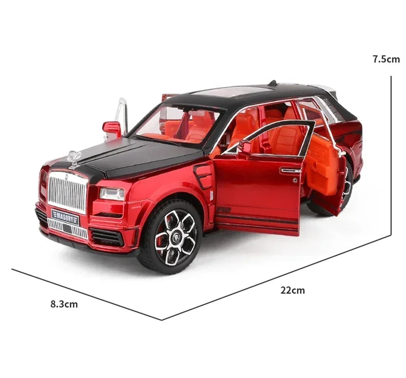 1:24 Rolls Royce Cullinan Masory SUV Alloy Luxy Car Model Diecasts Metal Toy Car Model Simulation Sound and Light Childrens Gift