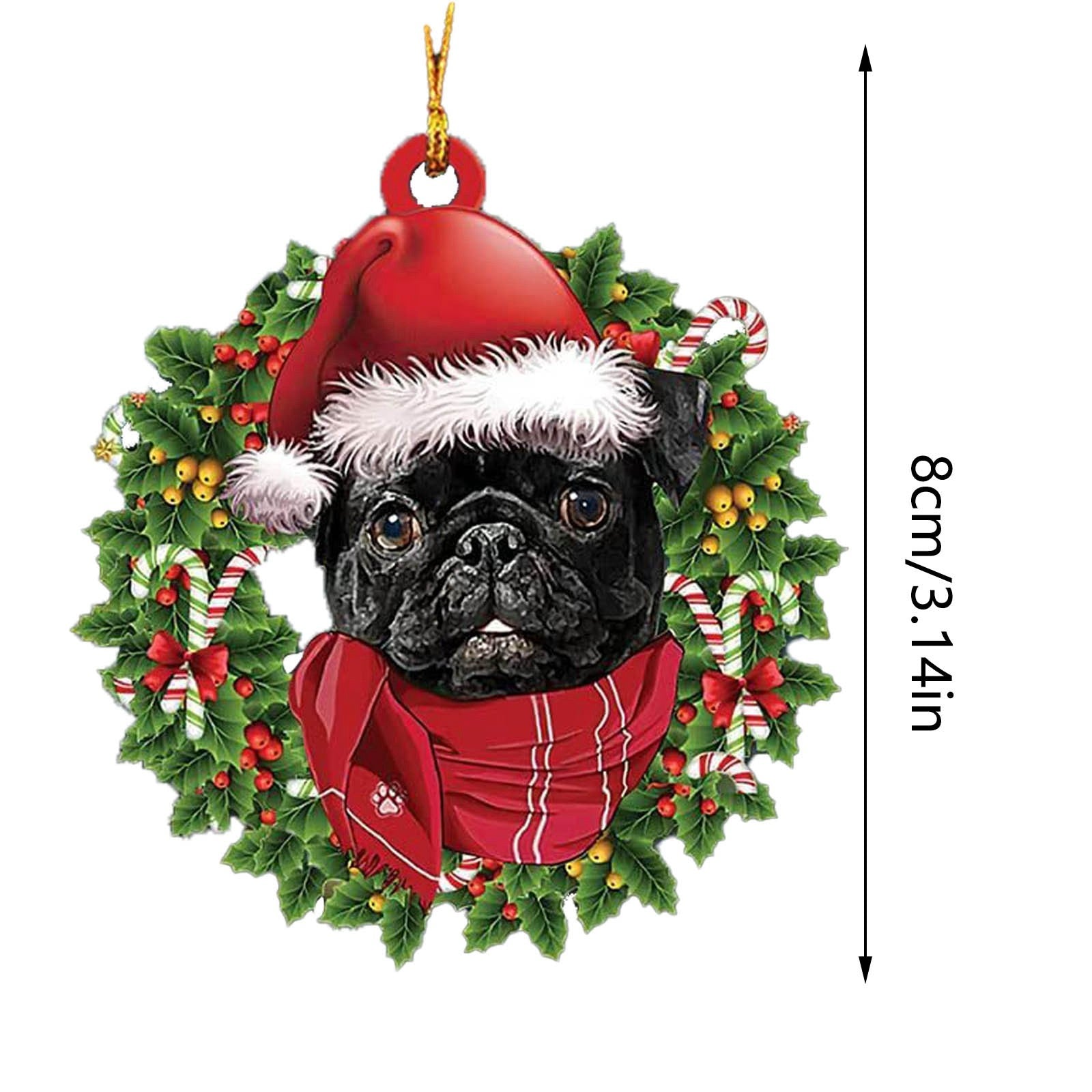 2023 Christmas Tree Pendant Cute Puppy Resin Acrylic New Room Xmas Gift Decoration Ornament Festive Dog Year Supplies Party Toys