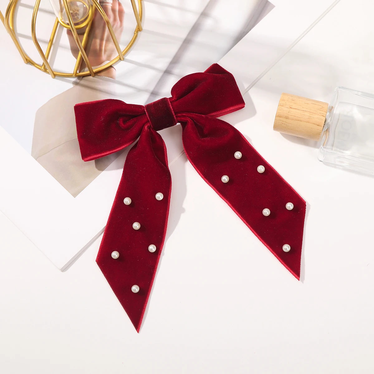 Haimeikang Bow Hair Clip Black Velvet Hair Bows Hairpins Women Elegant Barrette Girls Bowknot Hair Accessories - NTKSTORE