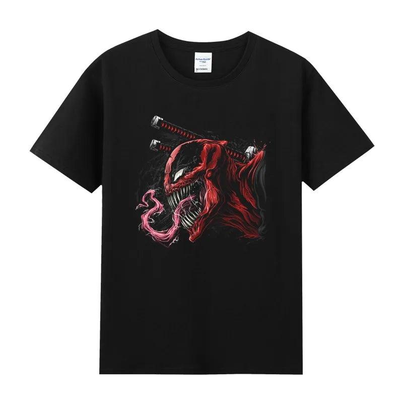 Cotton Crew Neck Short-sleeved Women T-shirt Half-sleeved Male Summer Marvel Hero Deadpool Deadpool Maternity Clothes - NTKSTORE