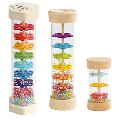 Baby Rain Stick Montessori Toys for Kids gift Rainbow Hourglass Music Rattle Baby Educational Toy Rainmaker Montessori Sensory - NTKSTORE