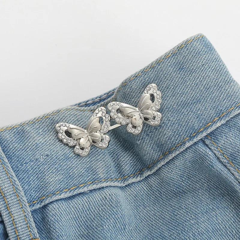 1Pcs Adjustable Clips for Pants Fastener Pants Pin Retractable Button Loose Button for Waist for Jeans Perfect Fit Reduce Waist - NTKSTORE